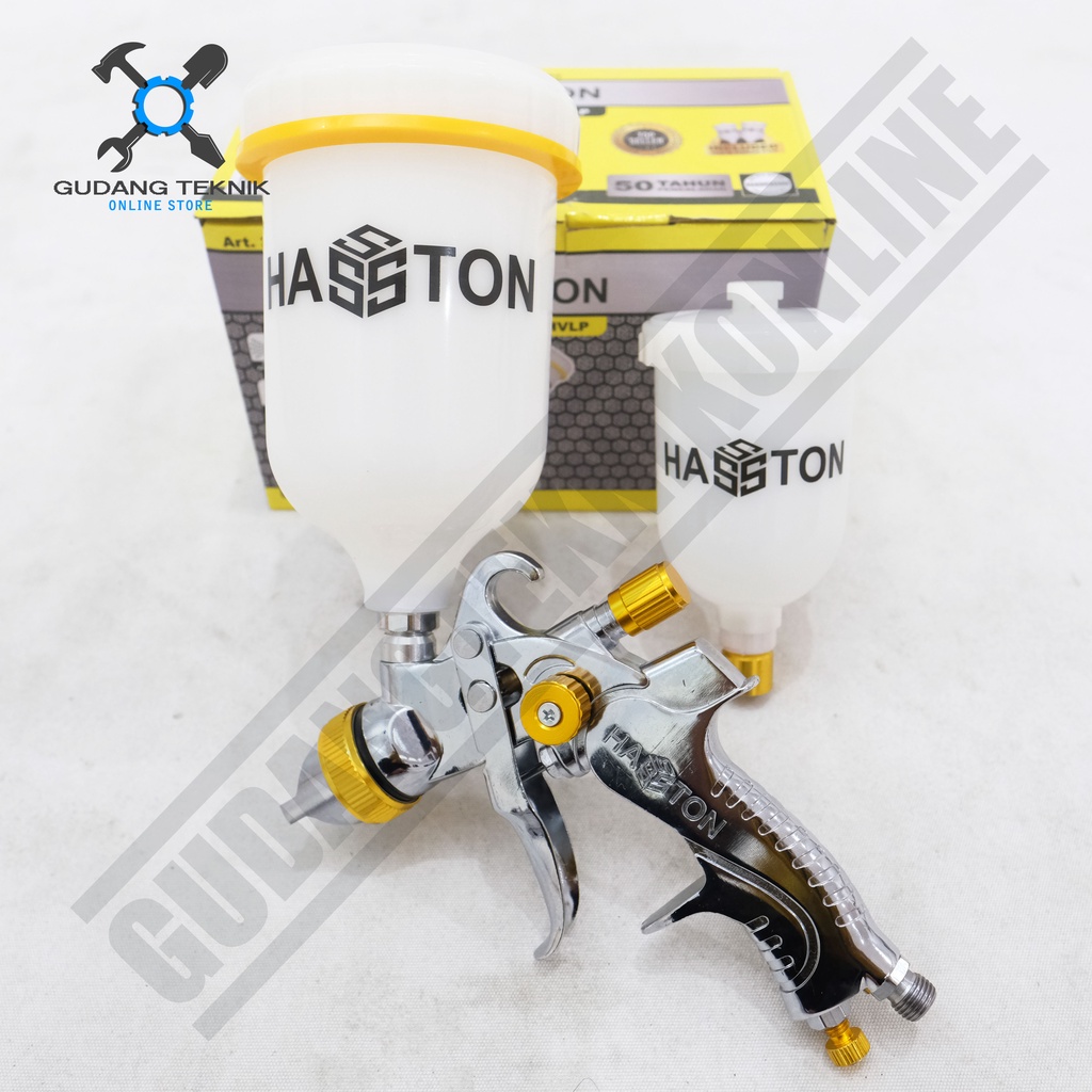 Spray Gun Hasston HVLP 2 Tabung 3820-001 / Alat Semprot Cat Tabung Atas Haston 2 Tabung Spray gun