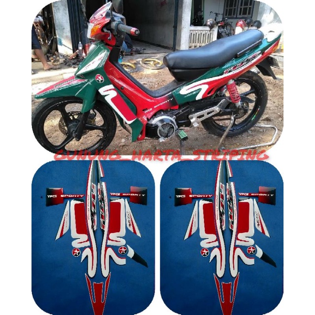 Striping Stiker Lis Body Motor Full Set Yamaha Fiz R Caltex SE 2001 Standar Original Warna Merah Hij