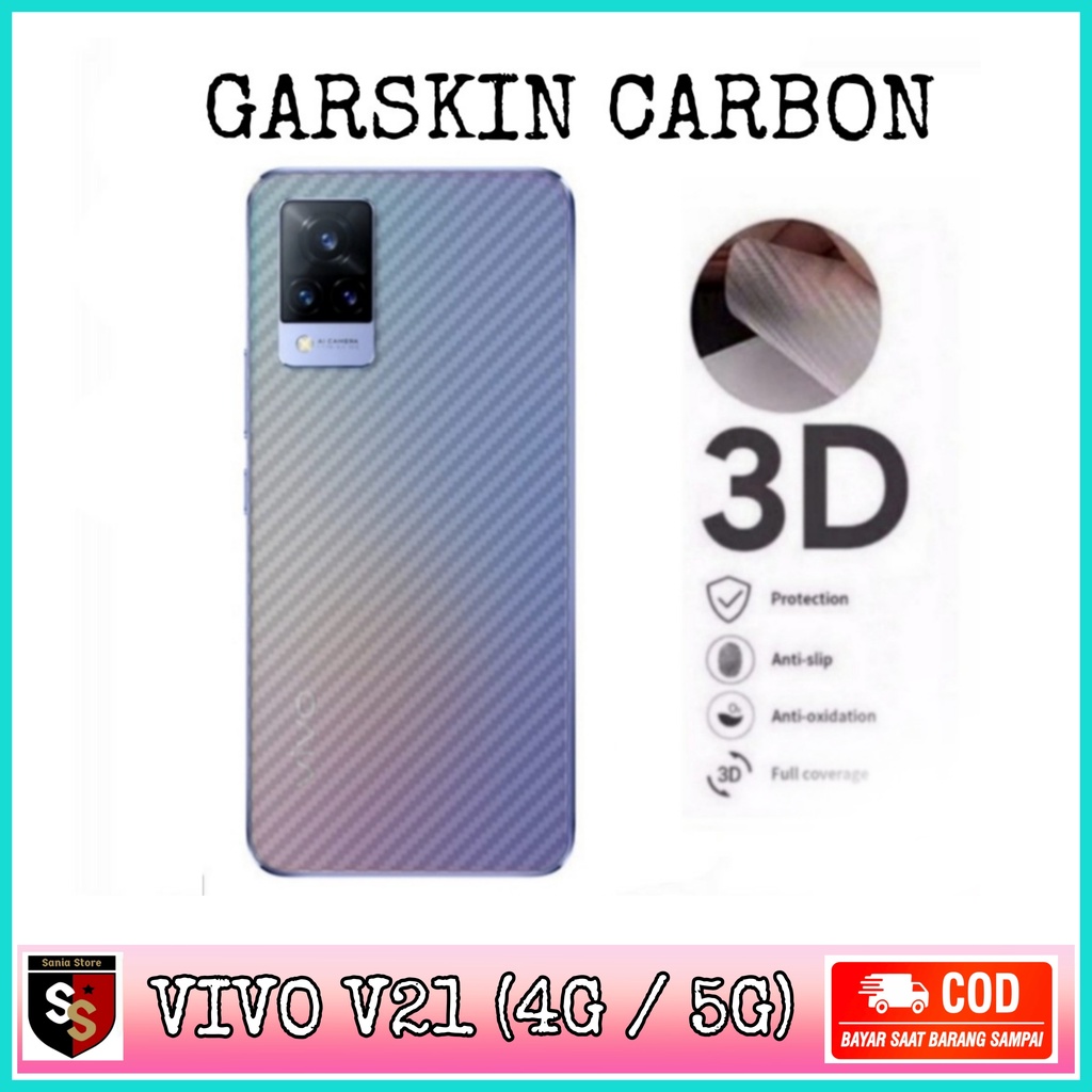 Garskin VIVO V21 5G / 4G Back Screen Protector Skin Carbon Vivo V21