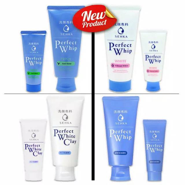 [BPOM] SENKA PERFECT WHIP FACIAL FOAM | WHITE CLAY | ANTI SHINE| VIBRANT WHITE