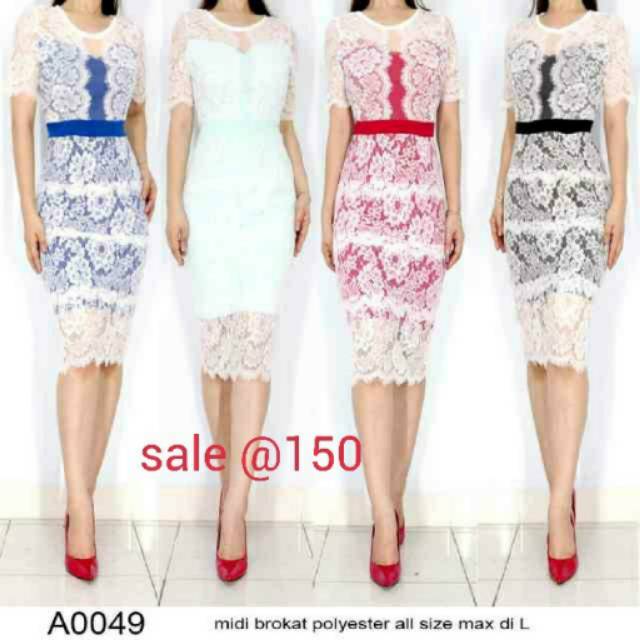 Dress midi brukat