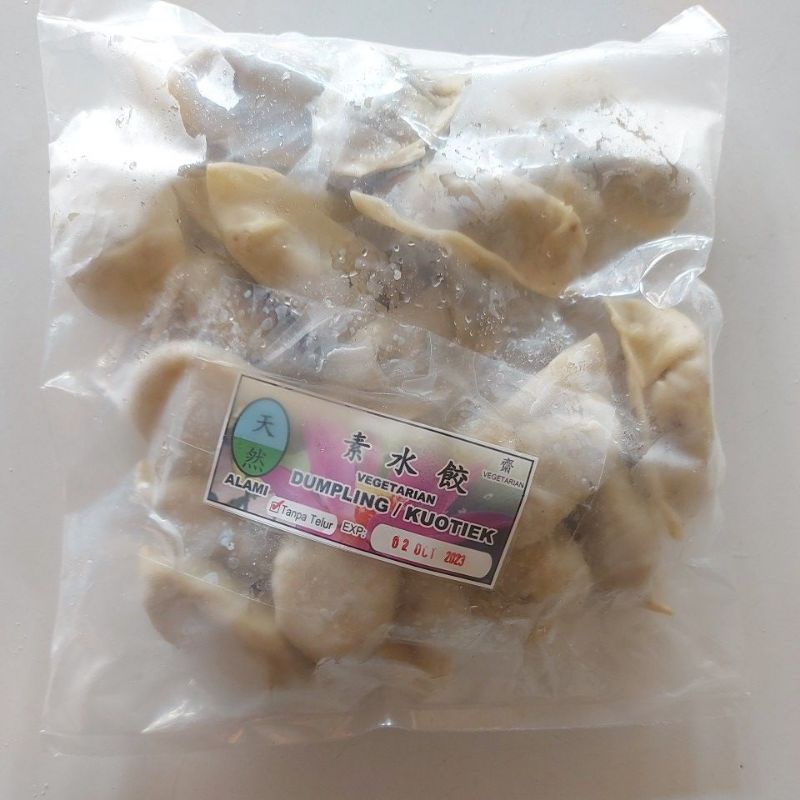 

VEGETARIAN DUMPLING, KUOTIEK, 500g, TANPA TELUR, ( FROZEN FOOD), ALAMI