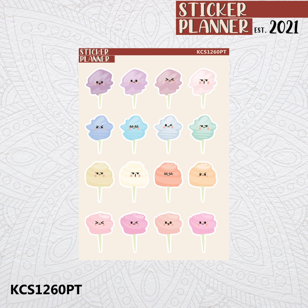 

Kawaii Cotton Candy Sticker Planner | Sticker Sheet, Bujo, Hobonichi, Scrapbook, Journal, & Agenda