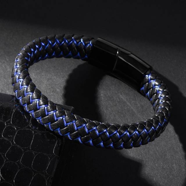 Gelang kulit original pria titanium cowok