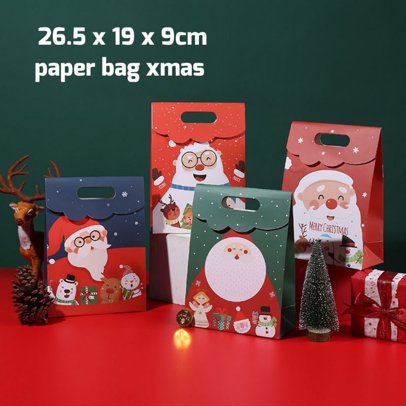 PAPER BAG NATAL HADIAH CHRISTMAS SANTA MEDIUM GIFT BAG KADO NATAL LUCU