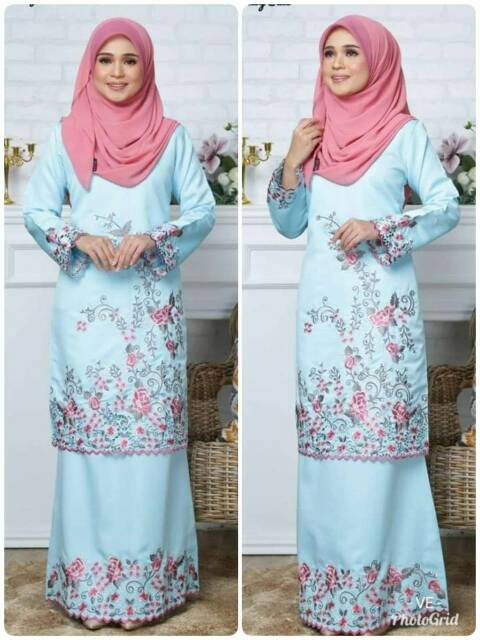 Baju Kurung Bordiran / bahan bakal baju Kombi Kerancang Bukittinggi