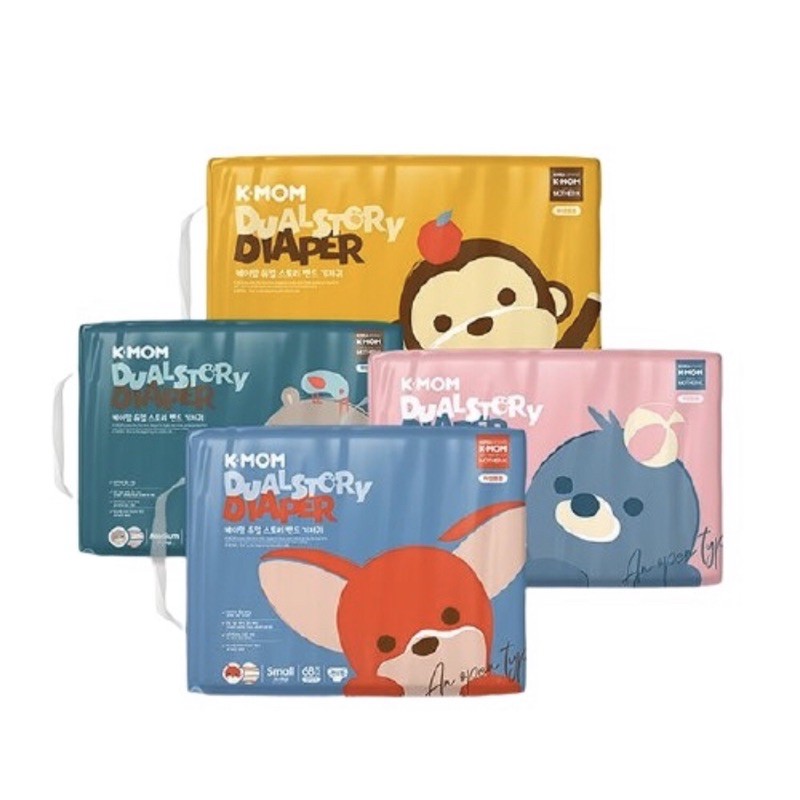 K-MOM KMOM Dual Story Diaper S68 M60 L56 PREMIUM DIAPER Tape