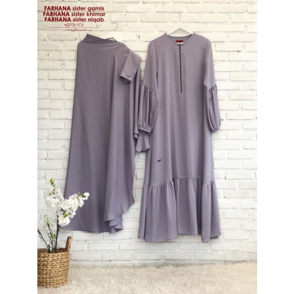 Farhana Sister Series Grey Icy by Shafa Jilbab