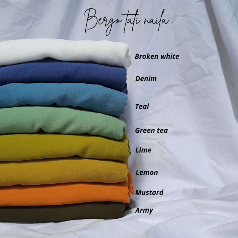 (Part 1)Bergo Tali Ceruty Naila Set Cadar Tali 2 layer/Bergo Tali Maryam bahan ceruty