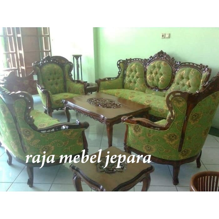kursi tamu sofa barcelona ukir, kursi tamu sofa jati, furniture