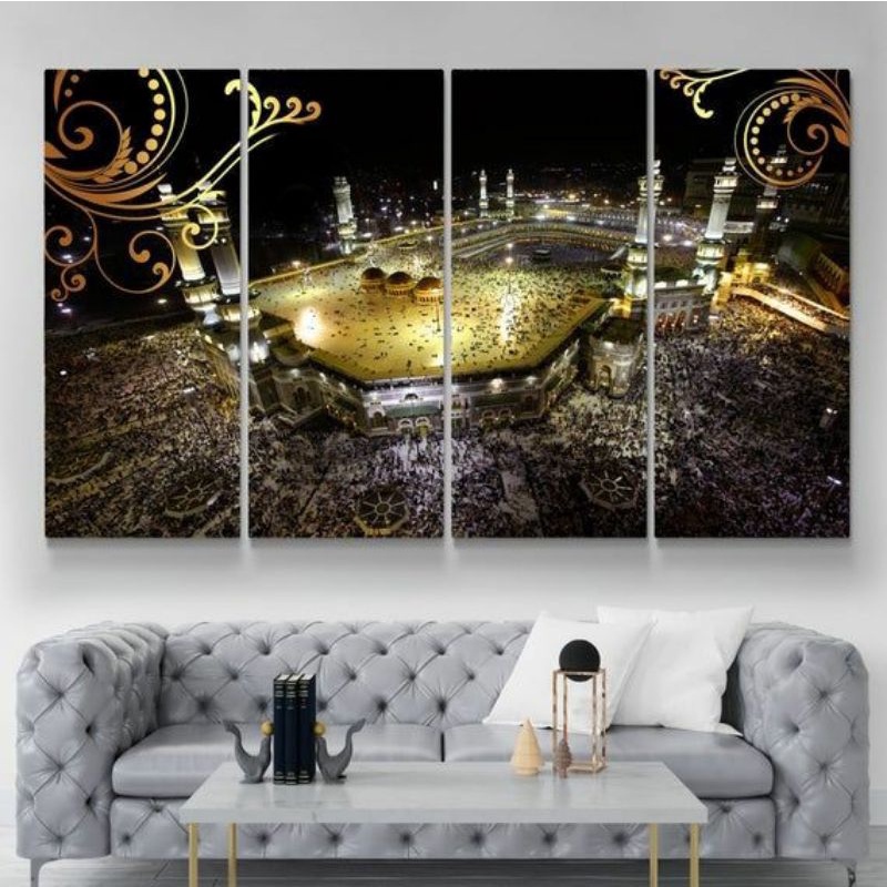 ka'bah dekorasi rumah mekah hiasan dinding kaligrafi