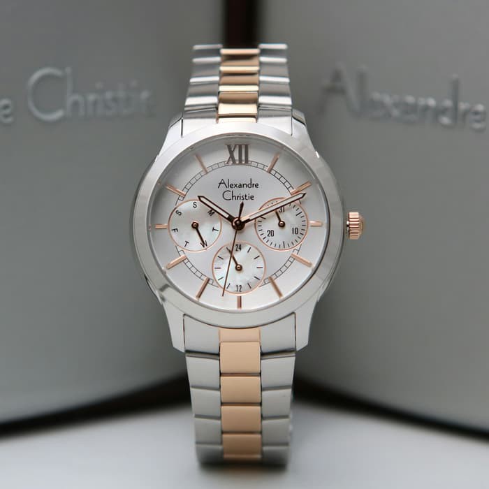 JAM TANGAN WANITA ALEXANDRE CHRISTIE AC 2815 SILVER ROSEGOLD ORIGINAL GARANIS RESMI 1 TAHUN