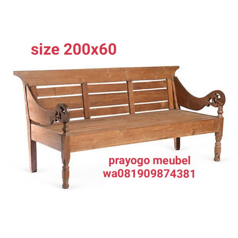 kursi resban antik kuno vintage kayu jati - bangku antik - bale bale risban - kursi teras risban