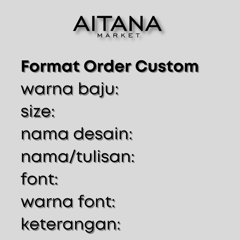 Tambah Nama - Gambar - Tulisan (belum termasuk kaos polos)