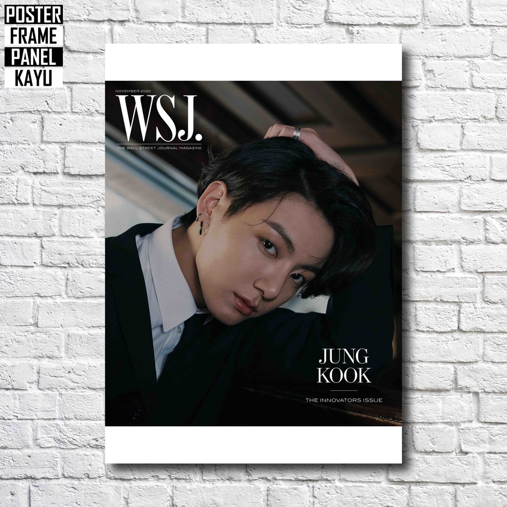 Poster BTS Jungkook WSJ Magazine Frame Kayu Solid A4 JNK150