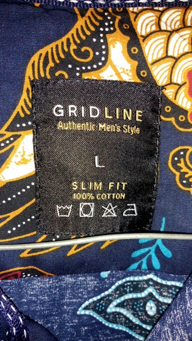 [gridline - S141 Green & Grey] Kemeja Batik Slimfit Pria Katun Lengan Pendek Match Keren Modern