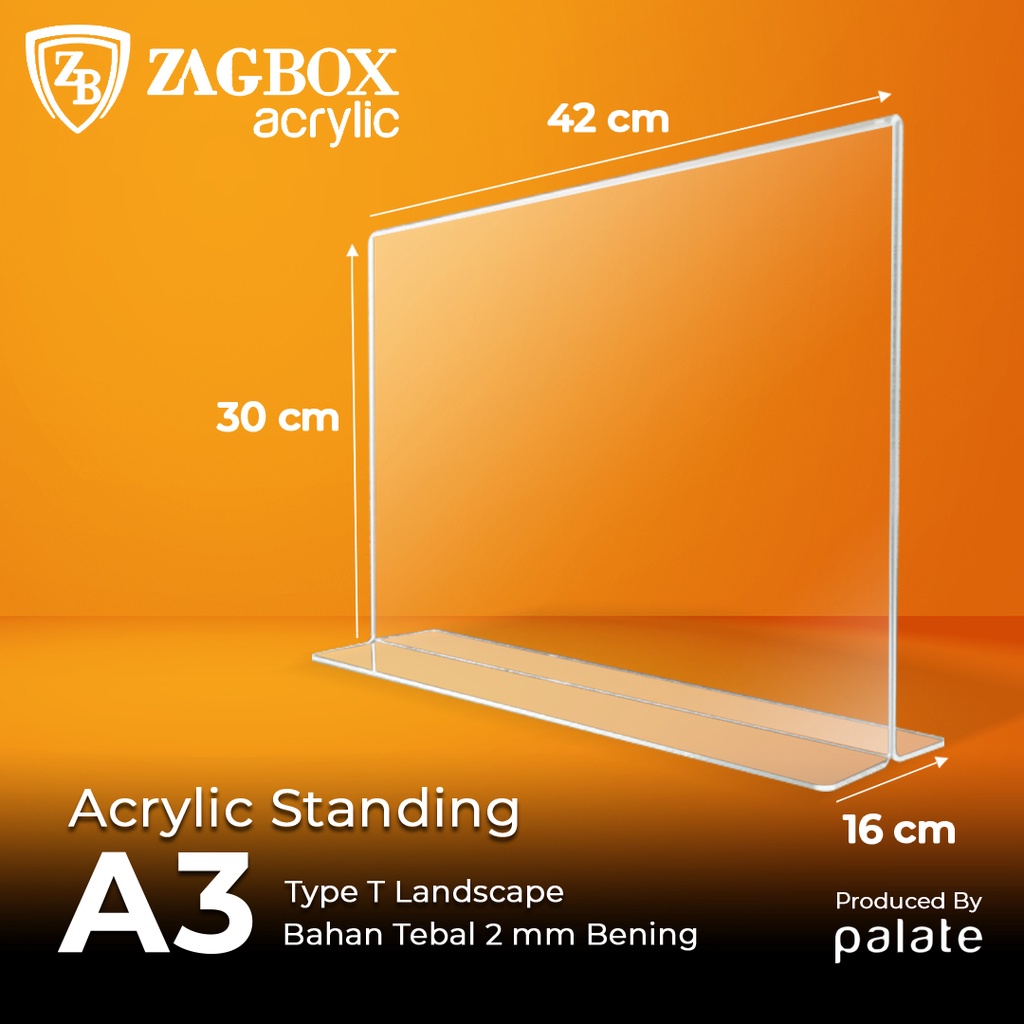 

mh Acrylic Tent Holder - Akrilik Tent Card A3 T Landscape Brosur
