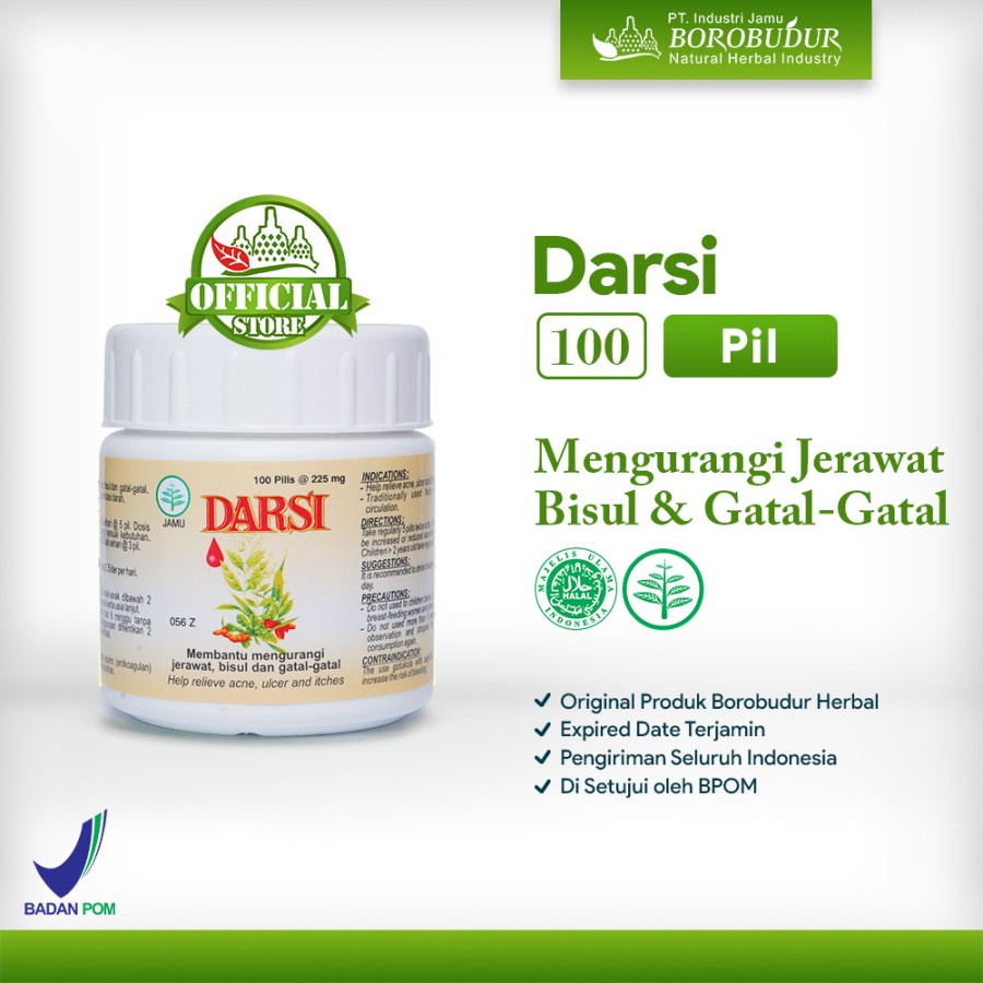 Darsi pil100's  Jamu Obat Bersih Darah Jerawat Bisul Gatal