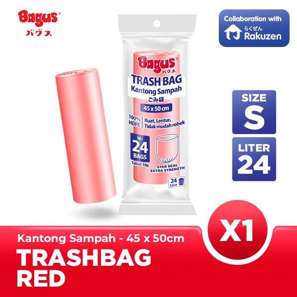 Kantong Plastik Sampah Bagus Trash Bag Roll Ukuran 45 x 50 cm isi 24