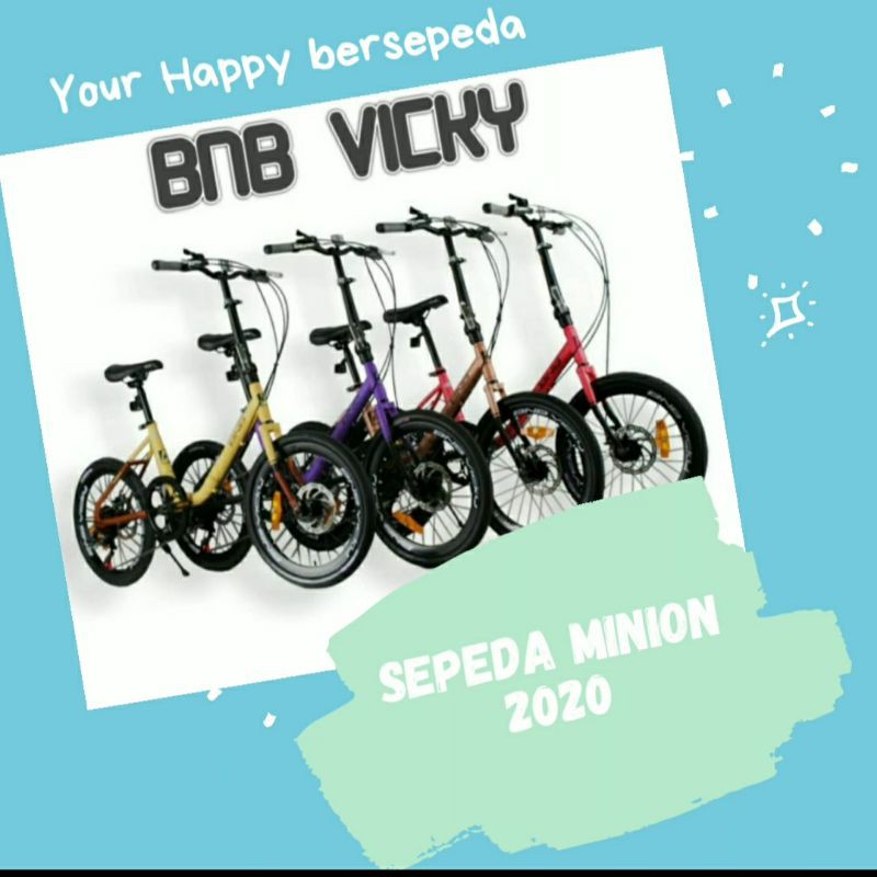 Sepeda minion 20 inci 6 Speed BNB Vicky Disbrake BNB Sepeda Minion