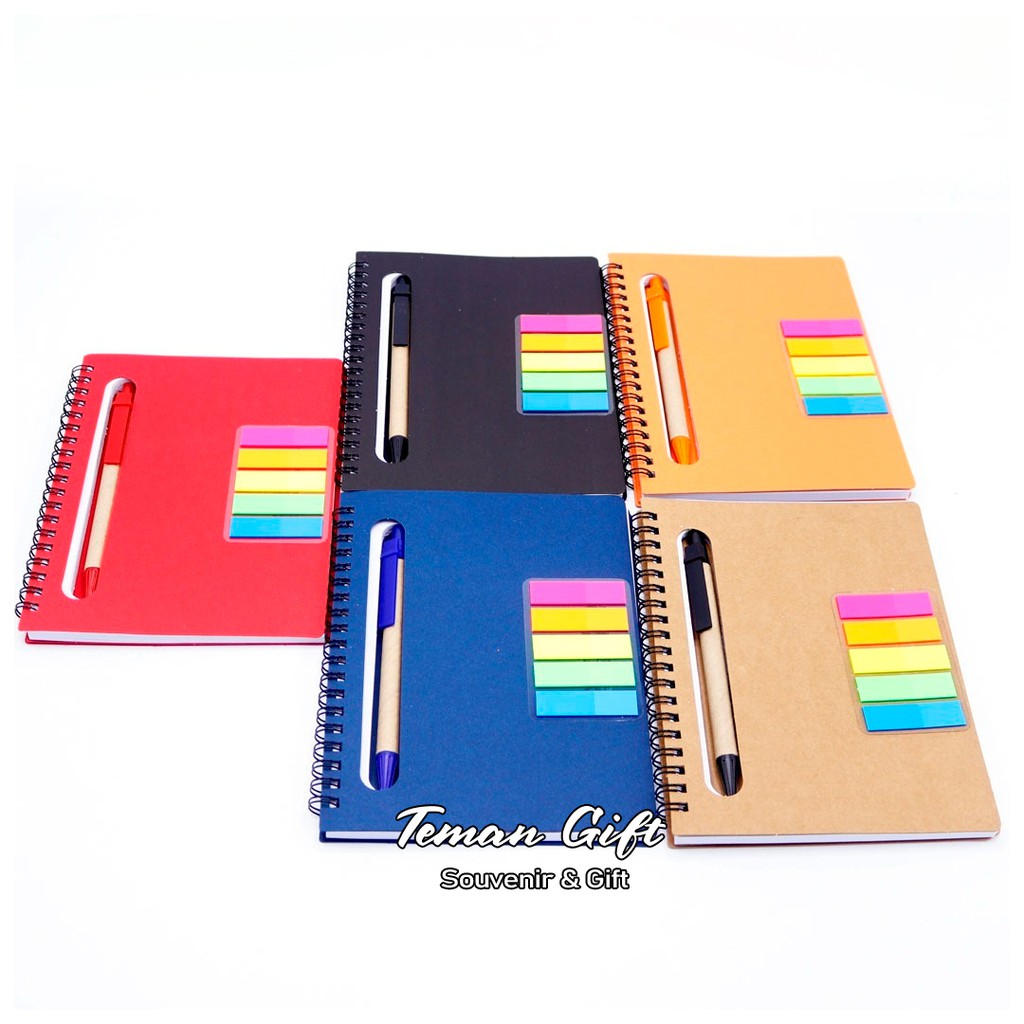 

Memo Buku Hard Cover + Stick Note Sticky Post it Note book Custom Logo