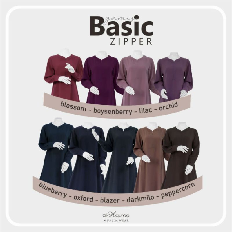 Gamis Basic Zipper Fortaleza ALHAURAA