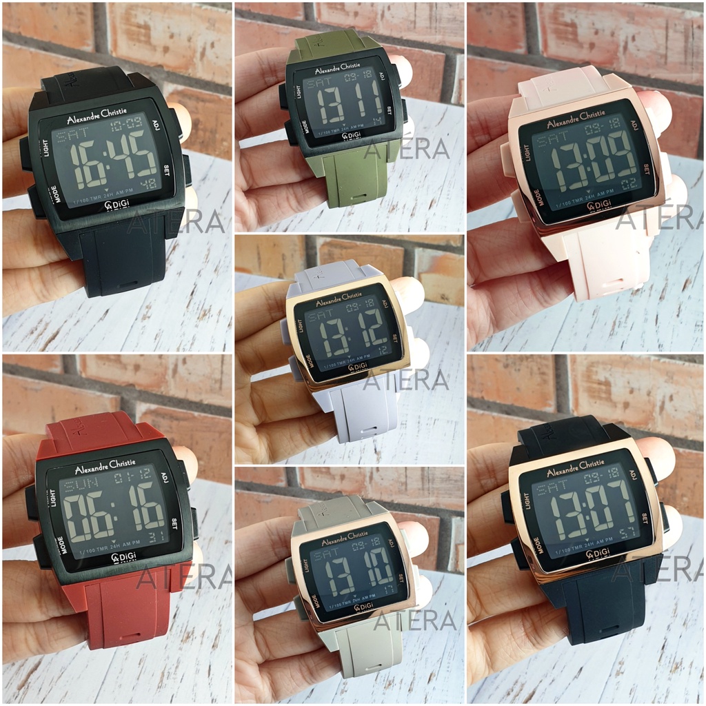 ALEXANDRE CHRISTIE AC 9343 WANITA PRIA ORIGINAL / JAM TANGAN ALEXANDER AC9343 MH KARET RUBBER DIGITA