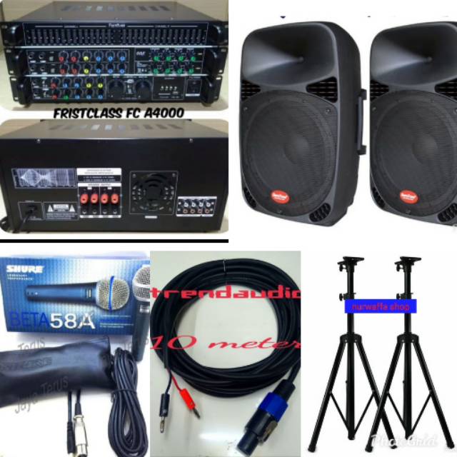 PAKET  SOUND SYSTEM SPEAKER PASIF BARETONE AMPLI BLUETOOTH