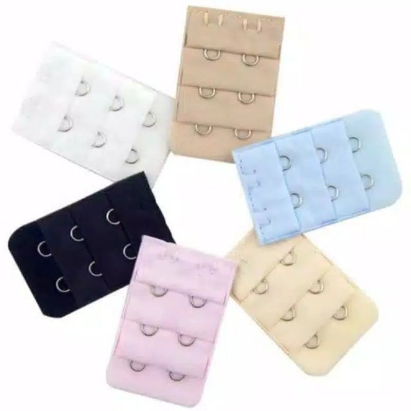 TJM PB100 Pengait Bra Tambahan 3 Kait 2 Kait Karet Sambung BH 2 Baris Extension Pengait Tali Super Extender Save cod murah