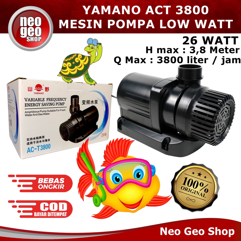 YAMANO ACT3800 ACT T 3800 AC T3800 Mesin Pompa Air Kolam Ikan Low Watt