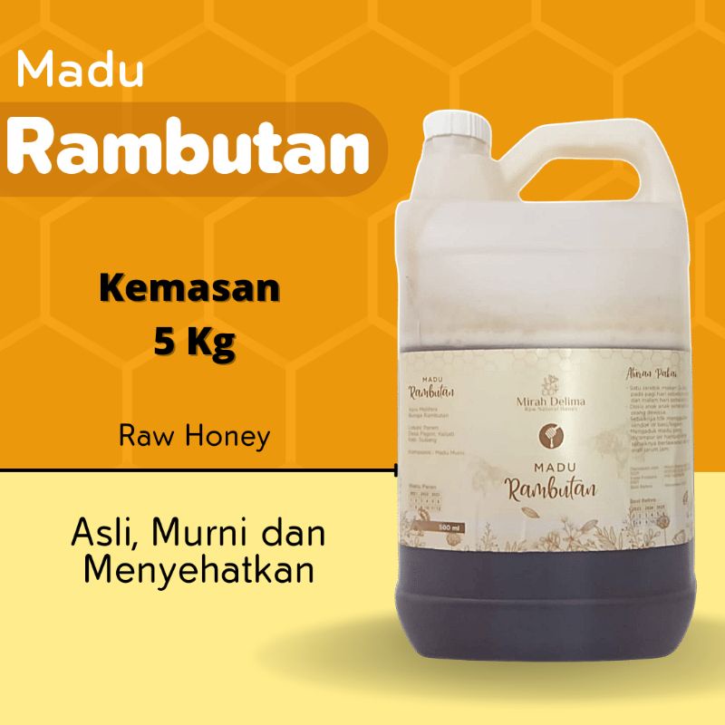 

Madu Rambutan - Raw Natural Honey - 5 Kg - Kemasan Jirigen