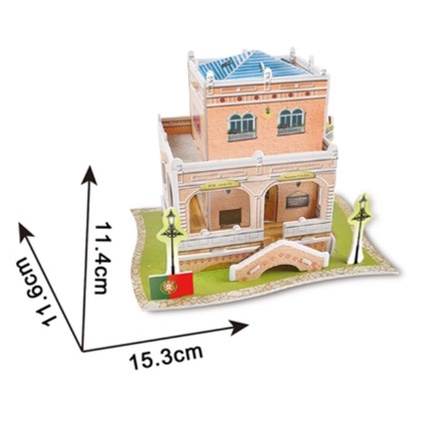 Miniatur Bangunan 3d - PORTUGUESE Building - Miniature 3D Puzzle DIY - Koleksi Pajangan - Pazel Bangunan Portugis