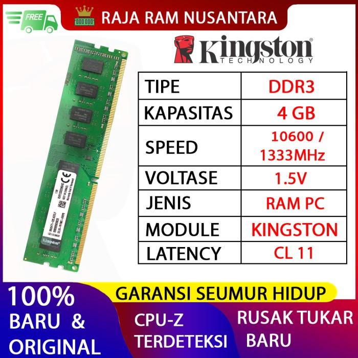 Ram Ram Pc Kingston Ddr3 4Gb 10600 / 1333 Mhz Ori Ram Komputer Ram Pc 1.5V