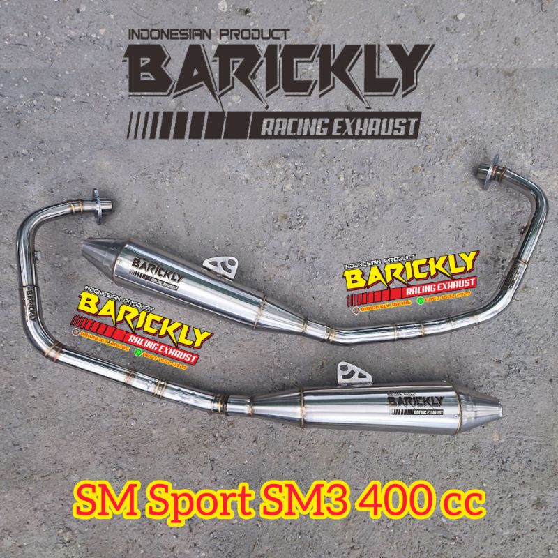 Knalpot SM Sport SM3 400 CC Original Barickly Racing Exhaust SM SPORT SM3 400CC Fullsystem Custom Ti