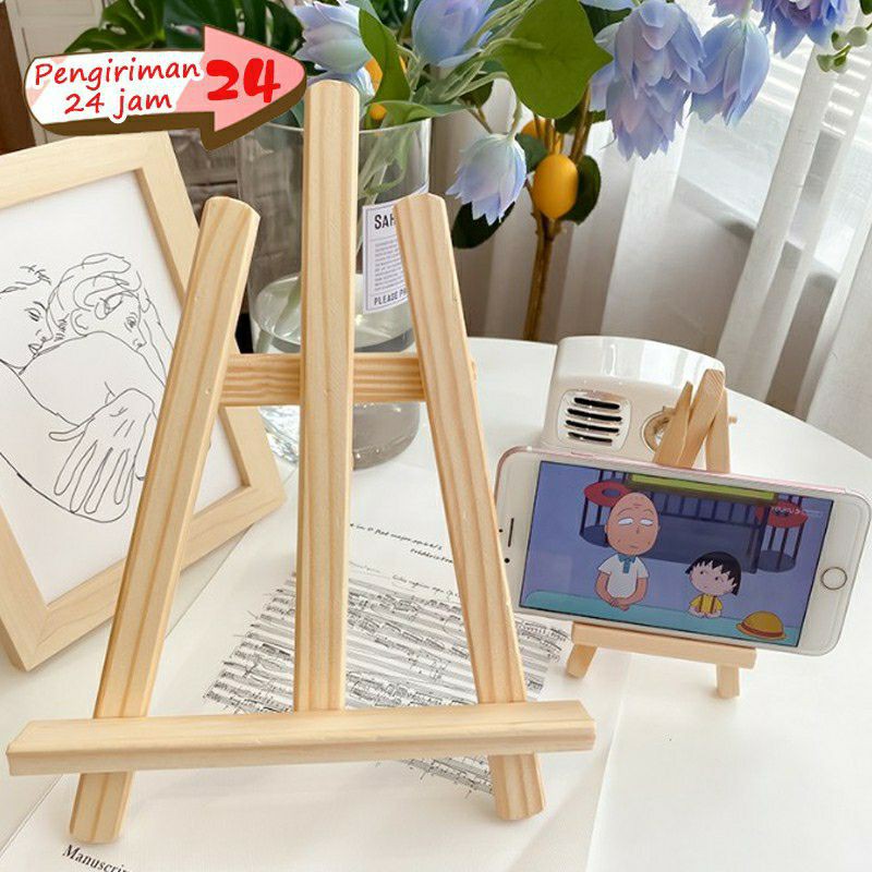 Alat Lukis Easel Tripot Penyangga Hp Kayu Stand Easel kanvas cat lukis Desain Elegan