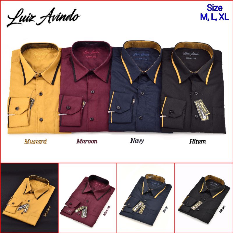 Kemeja Casual Pria Luiz Avindo 238 Lengan Panjang