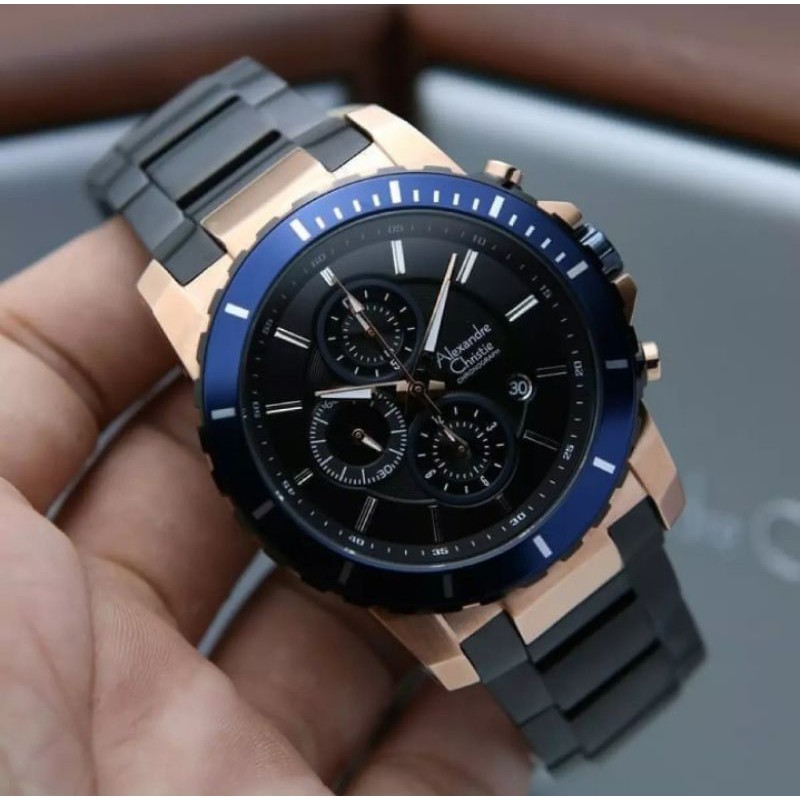 Jam Tangan Pria Alexandre Cristie AC6141 Blackblue Original