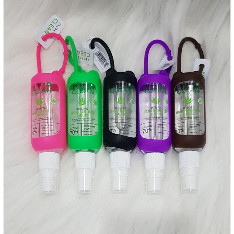 SECRET CLEAN Hand Sanitizer Liquid Spray 60 ml+Silicone