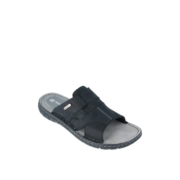 SANDAL SLIDE PAKALOLO PRIA ORIGINAL CASUAL KULIT ASLI HITAM PB19