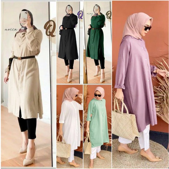 BEFAST - ZEC Tunik ERIA / Tunik Qila / Tunik Kekinian 2021 / Tunik Casual Wanita / Tunik Terlaris / Tunik Polos Untuk Acara Formal