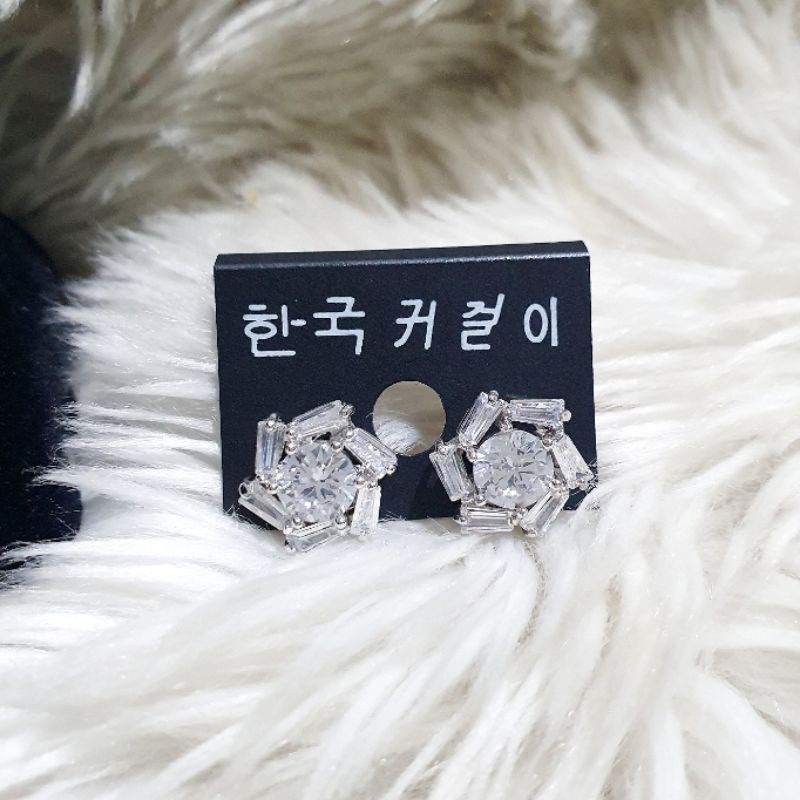 Anting Silver925 Perak mata Kilau Anting Premium Zircone Anti Karat anti alergi anting premium s0283