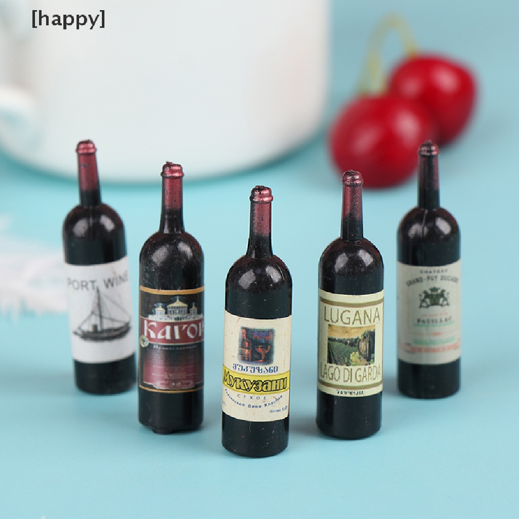 10pcs Miniatur Botol Wine Bahan Resin Untuk Aksesoris Rumah Boneka