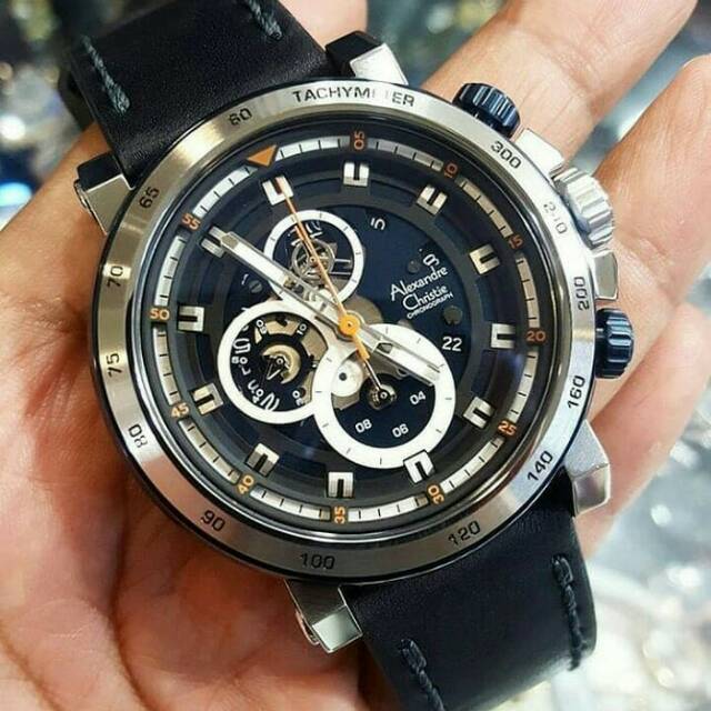 New jam pria Alexandre christie Ac 6429 original keren elegan kasual