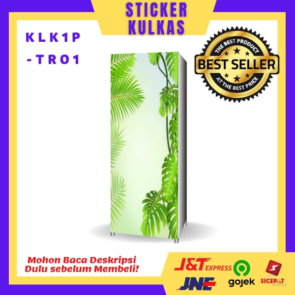 Sticker Kulkas 1Pintu motif Tropical / KLKTR / Printing hidres/Surabaya
