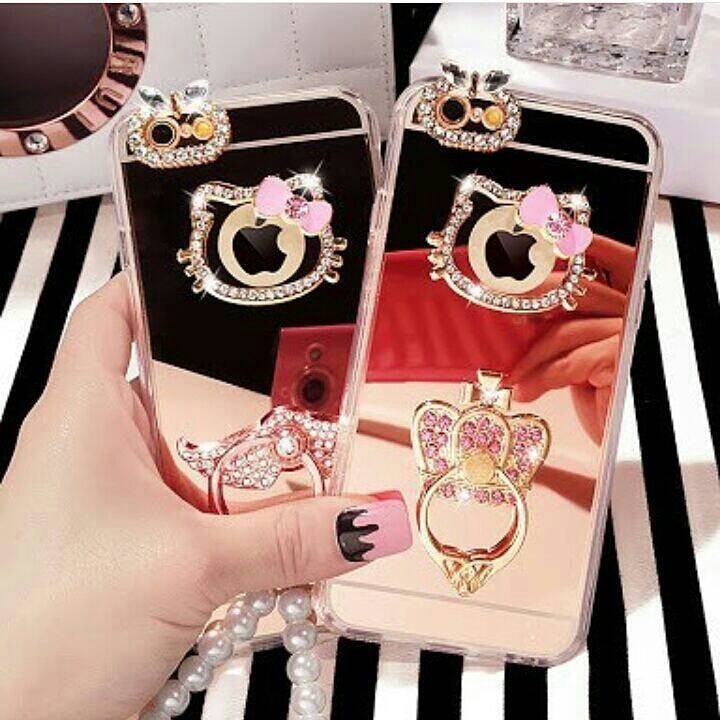 jelly case mirror blink swarov hello kitty HK oppo a39 samsung j3 j2