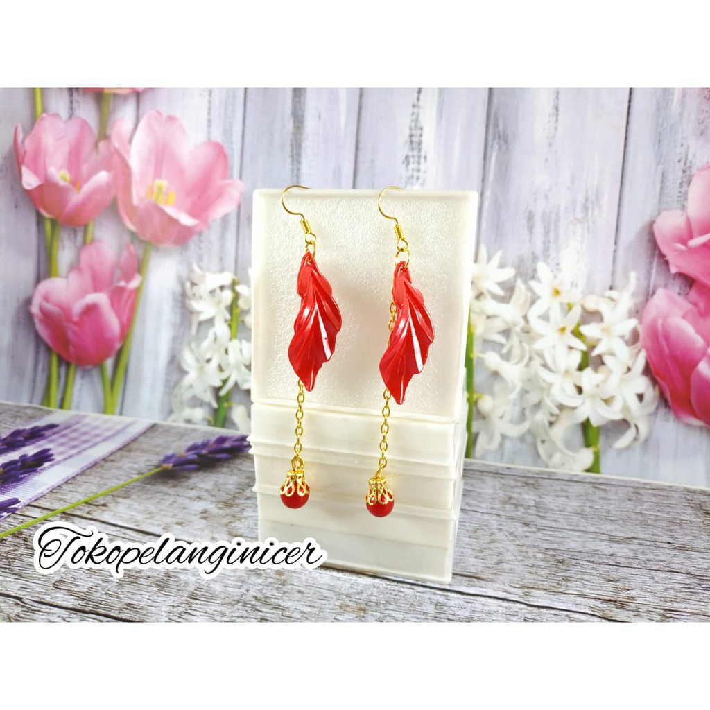 BARU!!!Anting Hijab unik daun Liku By Tokopelanginicer