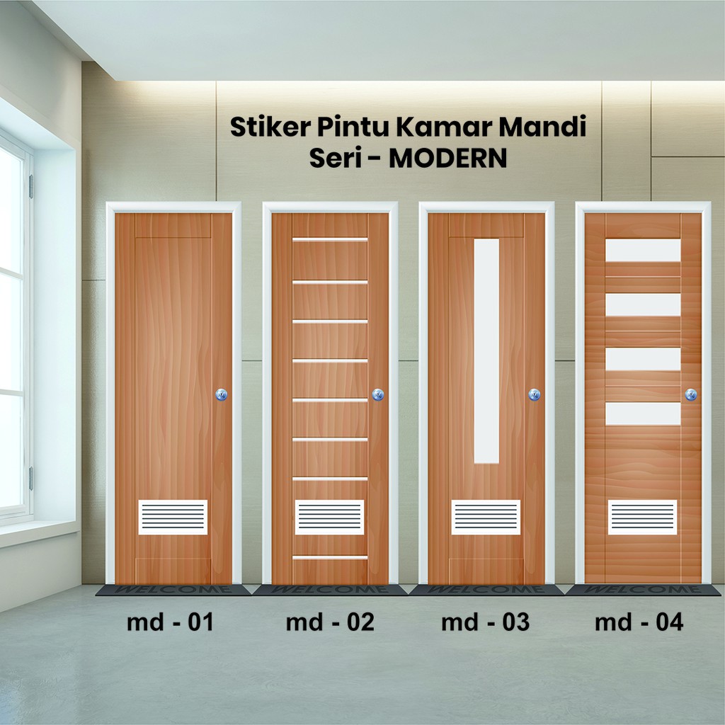 Stiker Pintu Kamar Mandi PVC - MOTIF MODERN