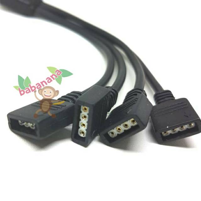 Kabel RGB Splitter 1 to 4 Female 4 pin hitam