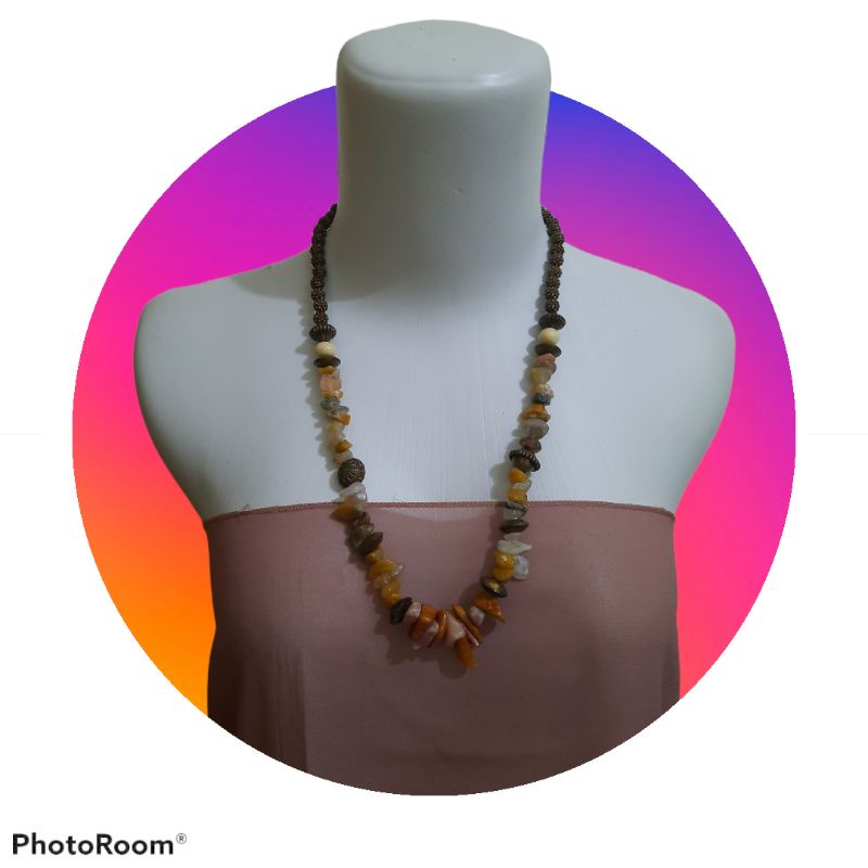 kalung etnik/kalung handmade/kalung/handcfart/gift/handmade/beads/manik/aksesoris/etnik/Brownclassy3