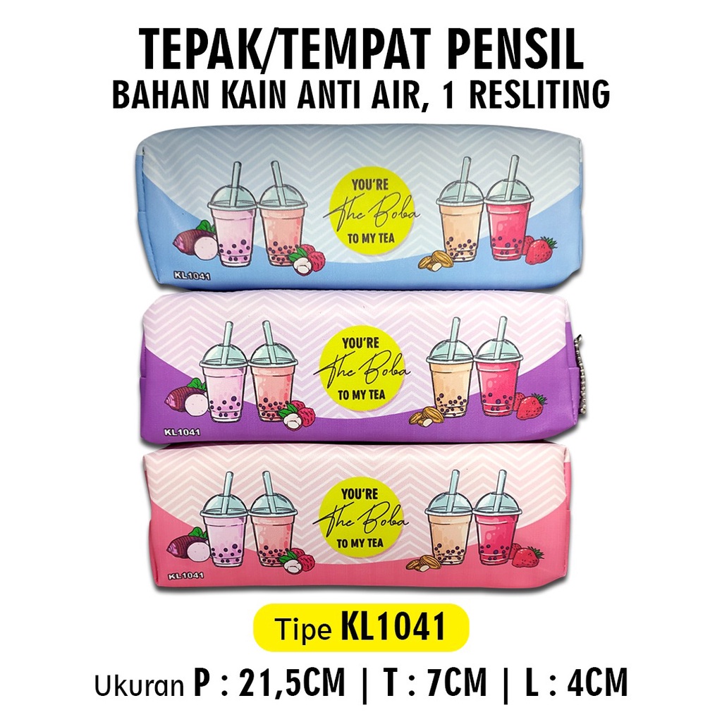 

LJK SHOP - KOTAK PENSIL RESETING / KOTAK PENSIL POUCH / MOTIF BOBA TEA KL1041
